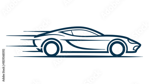 Fast car line art illustration vector