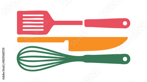 Colorful kitchen utensils flat design