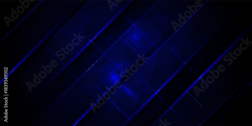 Dark blue dynamic abstract vector background with straight shadow lines. Modern creative halftone premium gradient. 3d cover of business design. Eps10 vector