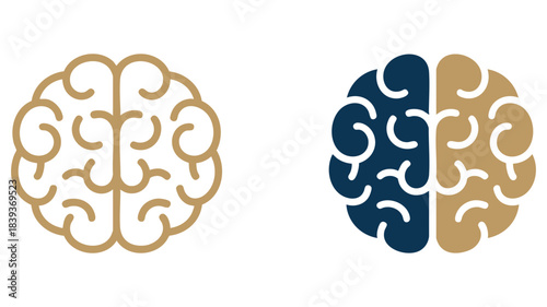 Minimalist brain illustration concepts