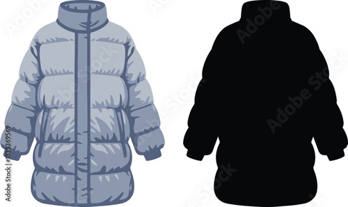 Puffy winter coat icon