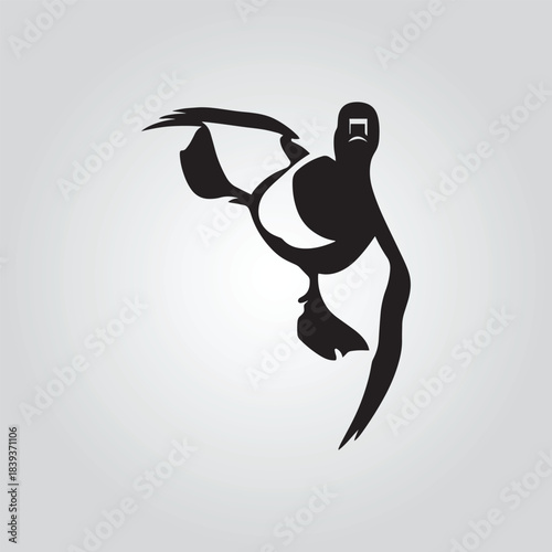 flying Duck Hunting vector design silhouette modern logo Decal