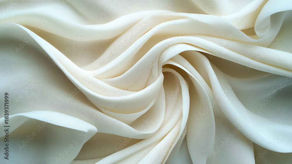 Obraz premium Soft fabric background texture abstract flowing chiffon swirl with gentle folds and soft light creating elegant layered pattern and airy feeling