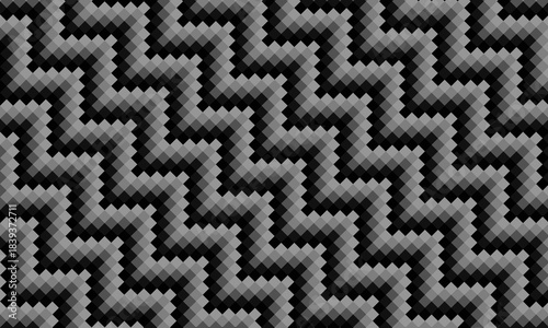 grey pixel art diagonal zigzag seamless pattern. vintage graphic style.