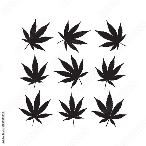 Weed Leaf Silhouettes Collection,Weed Silhouettes,Vector Weed Silhouettes,Cannabis Weed Silhouettes,weed leaf vector