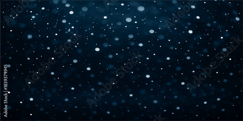 Blue night sky with falling snowflakes: A cold winter season illustration of a Christmas celebration pattern