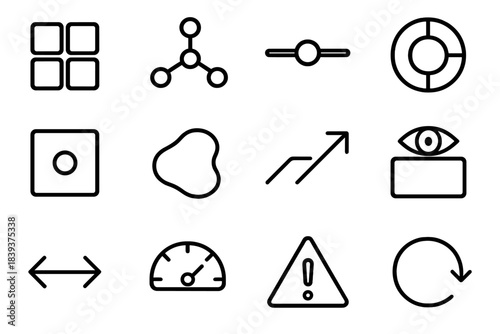Choice Icon Set. Choice-Intensive Environments linear set: item-grid tile, option node, decision bar, choice ring, cognitive cue dot, selection patch, path-stripe, attention panel,