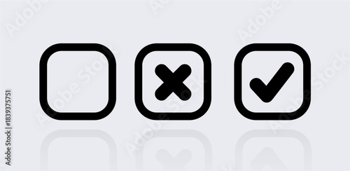 Checkbox icon round vector set