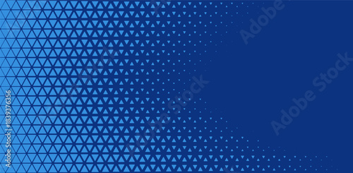 Triangle Halftone Pattern Blue Vector Abstract Geometric Technology Background. Triangle Halftone Texture