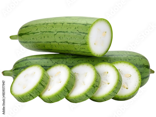 Fresh Winter Melon Sliced Isolated on Transparent Background