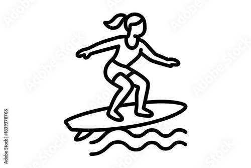 Woman surfing on a wave with a surfboard in a coastal area during daylight