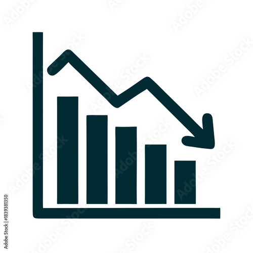 Downward bar chart icon showing economic decrease