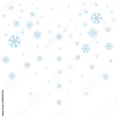 Beautifully detailed snowflakes falling gently against a dark night sky creating a magical winter wonderland scene