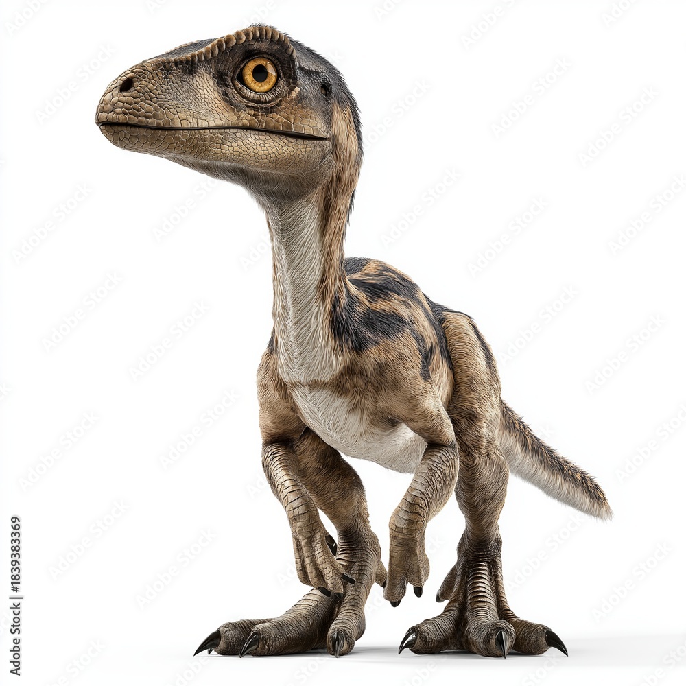 Obraz premium Juvenile Velociraptor Velociraptor mongoliensis Close Up Portrait