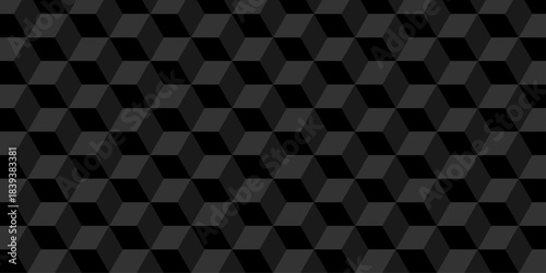 Vector structure box minimal black abstract cube square wall texture. geometric tile hexagon mosaic wall grid wallpaper. minimal geometric block cube isometric mosaic texture background.