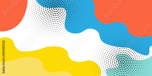 Abstract geometric pop art background with wave pattern. Vector pattern. Trendy 80s-90s Memphis style geometric overlay design. eps10