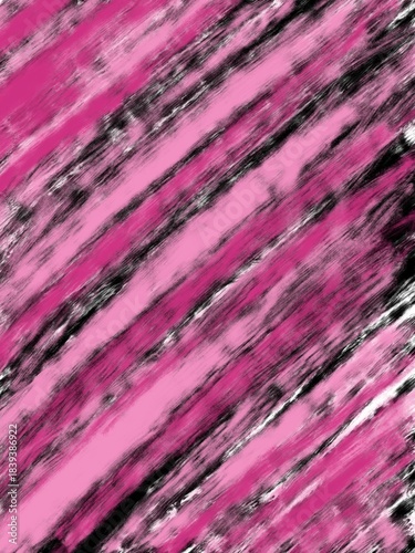 Black pink dry brush texture stripes. Abstract design background 
