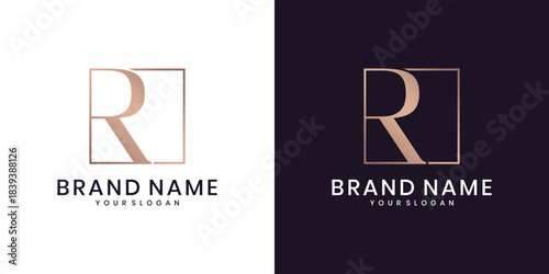 Luxury R monogram logo design