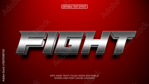 Fight 3D Style Steel text effect editable