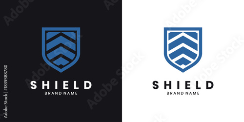 Modern shield security logo design