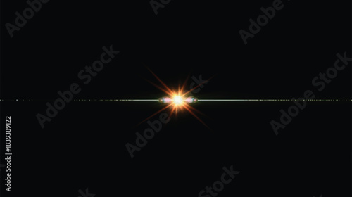 Abstract cosmic light burst with circular pattern below