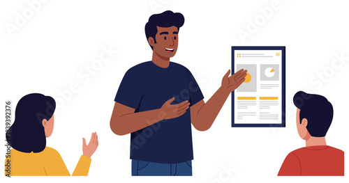 Diverse Team in Meeting Discussing Presentation with Charts and Graphs for Business Growth Strategy startup