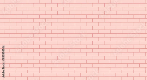 A simple and clean pink brick wall texture shown in a flat vector style which can be used as a modern background or pattern.