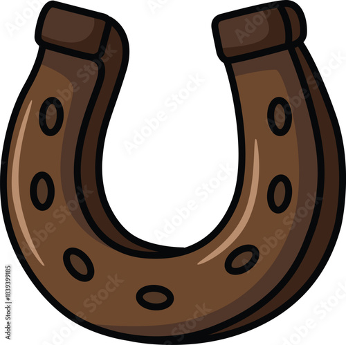 Brown Metal Horseshoe Good Luck Charm Object