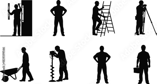 Diverse Business People Silhouette Collection Walking and Standing, Featuring Male and Female Professionals in Formal Attire, Group of Office Workers Vector