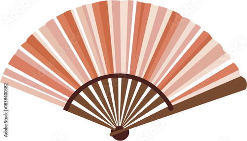 Vector illustration of a folding hand fan