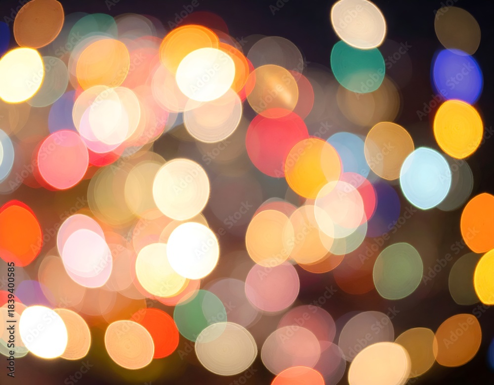 Fototapeta premium Festive Christmas celebration with a colorful abstract bokeh light pattern background