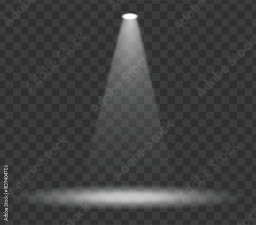 Spotlight beam of light shining down from above