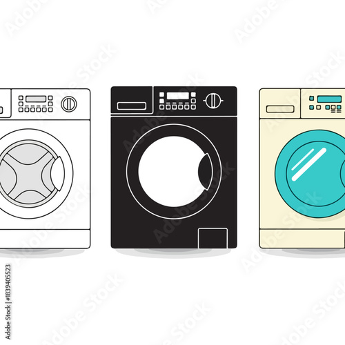 Three Different Washing Machine Designs Side by Side.
