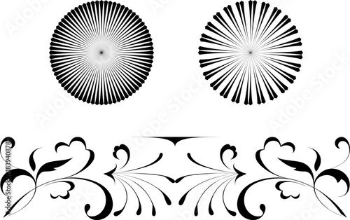 black and white set of delimiters for text, dividers