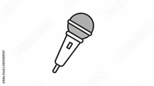 Microphone: A sleek microphone ready to amplify a voice, capturing the essence of communication, performance, or recording