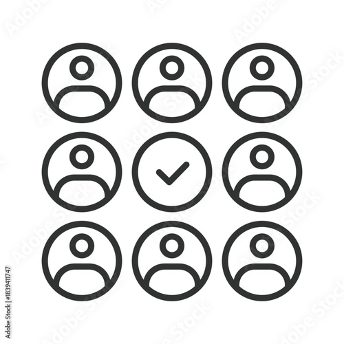 Social icon in line design. social, people, group, community, relation, connection, communication on white background vector. social editable stroke icon