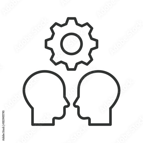Face to face icon in line design. face to face, communication, dialog, interaction, exchange, teamwork, relation on white background vector. face to face editable stroke icon