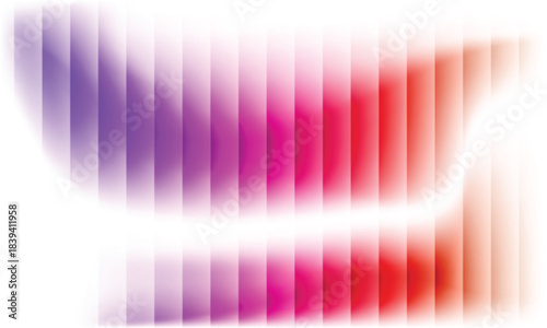 Abstract red, pink and white background with wavy glass