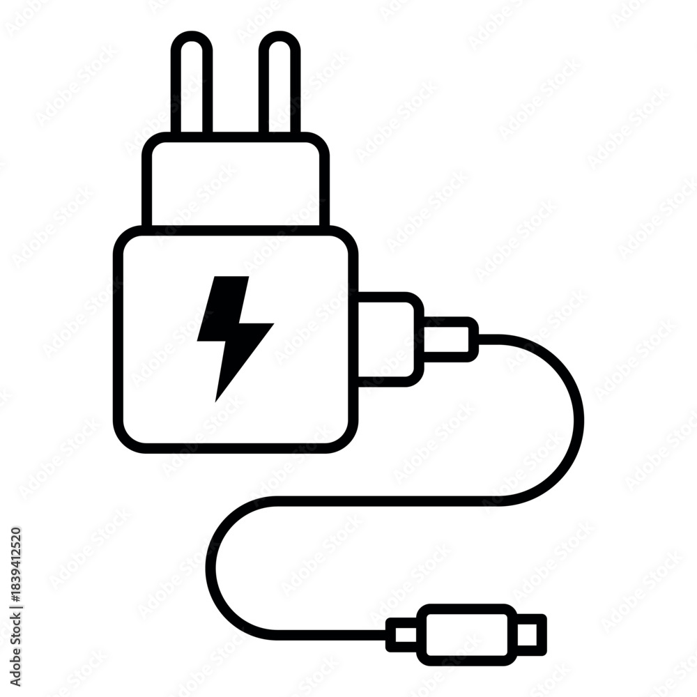 Obraz premium Charger Icon Vector Design Template Simple