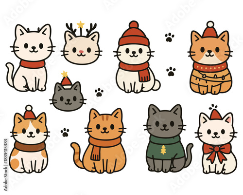 Funny animal cartoon character icon set: a collection of vector heads and faces featuring a baby cat, dog, pig, bear, tiger, rabbit, fox, panda, and cow