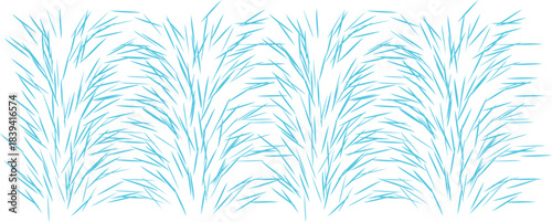 Abstract blue grass blades pattern on white. modern graphic design element or background texture. isolated on transparent background, Vector