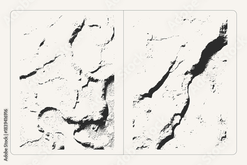 Granular vector relief crumbly stone texture on white background, perfect for posters, backgrounds, and retro design.