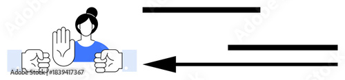 Rejection theme. Visuals of rejecting gestures with hand signals, boundaries, or disagreement. Rejection s refusal and redirection. For communication, conflict resolution, relationships, and personal