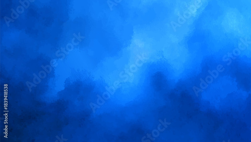Deep Blue Abstract Texture Background With Dark Navy & Electric Blue Cloud-like Gradient. Atmospheric Moody Smoke Effect. Digital Watercolor Style for Art & Wallpapers.
