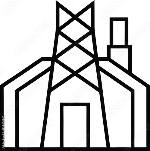 Industrial structure inspired geometric poster