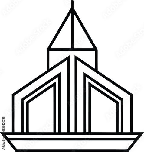 Minimal vector form with strong architectural rhythm