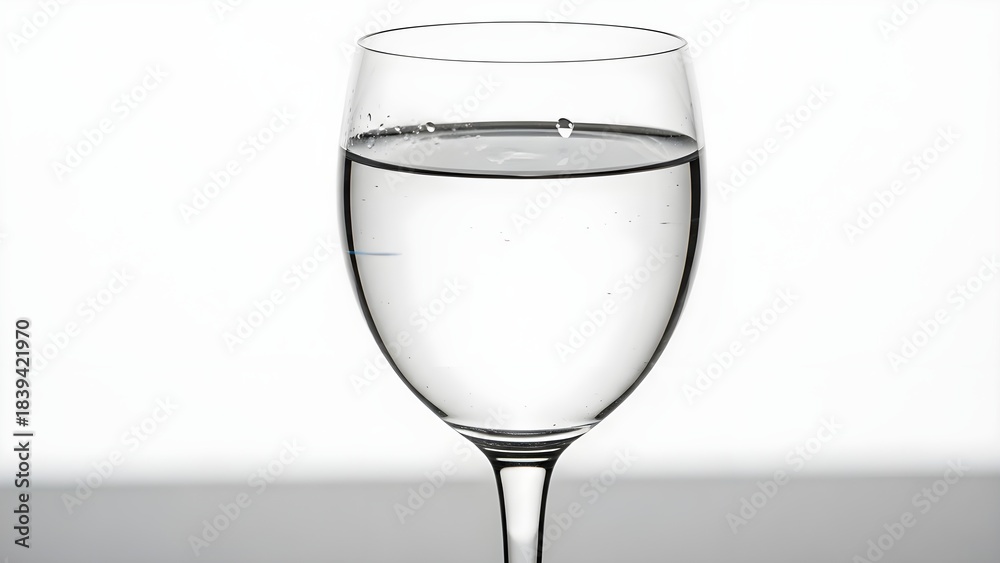 Obraz premium Clear glass of water isolated on white background refreshment concept