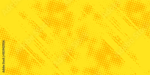 Perfect Retro comic yellow background raster gradient halftone  stock vector texture