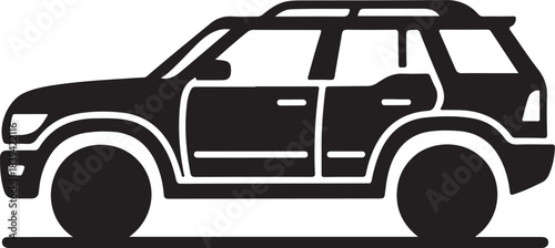 Silhouette of a modern SUV or crossover vehicle from the side vector illustration