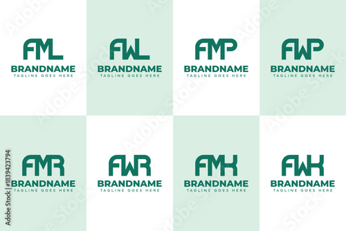 Letters AML AWL AMP AWP AMR AWR AMK AWK Monogram Logo Set